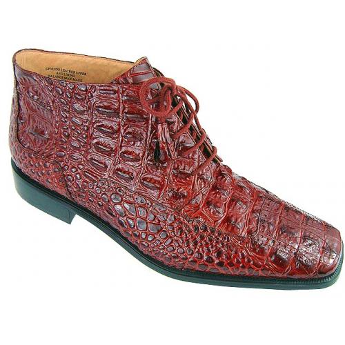 Giorgio Brutini Rust Hornback Alligator Print Leather Boots